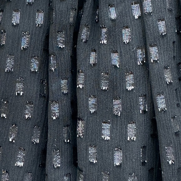 Halston Heritage Black Mini Dress w/ Shimmer Details and Sheer Top - Picture 5 of 5